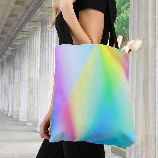Tote Bag Iridescente, poutres arc-en-ciel - romantique