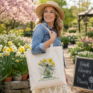 Tote Bag Iris papillon dragonfly personnalisé de naissance