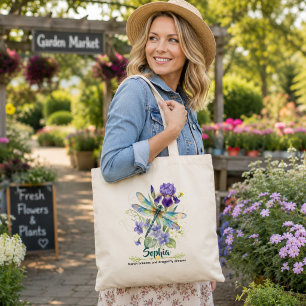 Tote Bag Iris papillon personnalisé pour une naissance en f