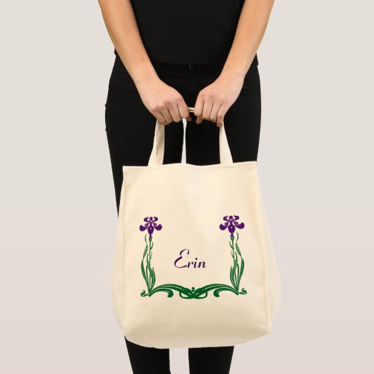 Tote Bag Iris violet personnalisé (Devant (produit))
