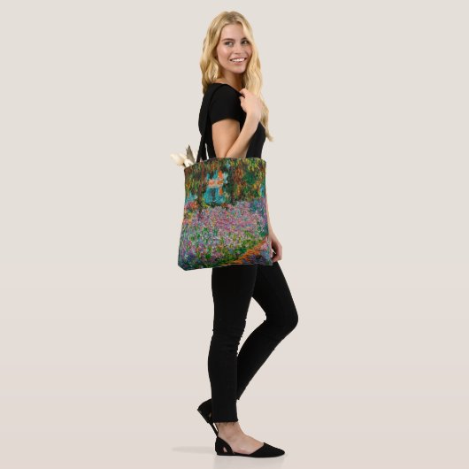 Tote Bag Irises Monet Garden Fleurs Giverny (Sur le modèle)