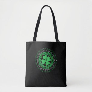 Tote Bag Irish Blessing Celtic Knot 4 Clover à feuille - St