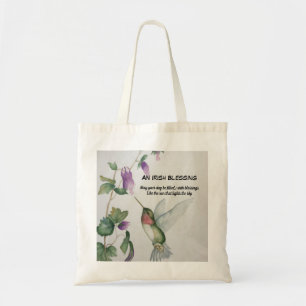 Tote Bag Irish Blessing Hummingbird Garden Inspirational