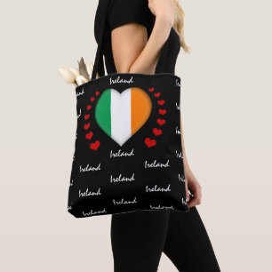 Tote Bag Irish Flag & Heart Irish Flag mode/sport
