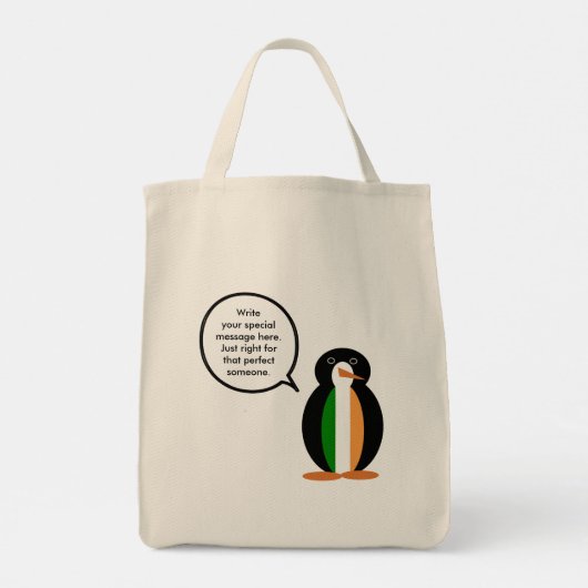 Tote Bag Irish Flag Talking Ms. Penguin  (Dos)