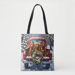 Tote Bag Irish Red Setter Noël Camion Rouge Fêtes