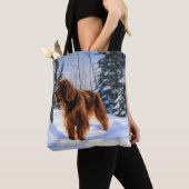 Tote Bag Irish Setter Let It Neige Christmas (De près)