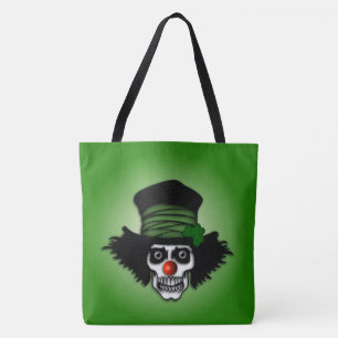 Tote Bag Irish Skeleton Clown Green