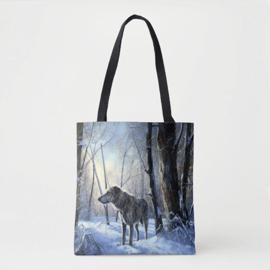 Tote Bag Irish Wolfhop Laisser neiger Noël (Devant)