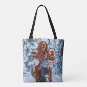 Tote Bag Irlandais Red Setter Chien chevauchant la moto Noë (Dos)