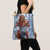 Tote Bag Irlandais Red Setter Chien chevauchant la moto Noë (De près)