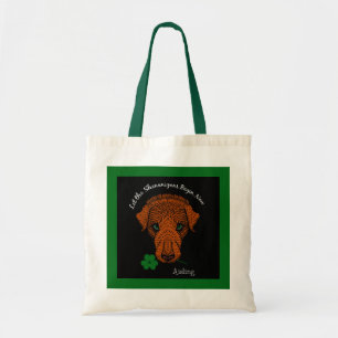 Tote Bag Irlandais Wolfhound Dog avec Shamrock et votre nom