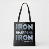 Tote Bag Iron Sharpens Fer - Christian Men & Women Proverbe (Devant)