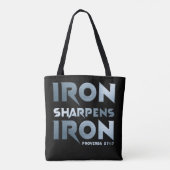 Tote Bag Iron Sharpens Fer - Christian Men & Women Proverbe (Dos)