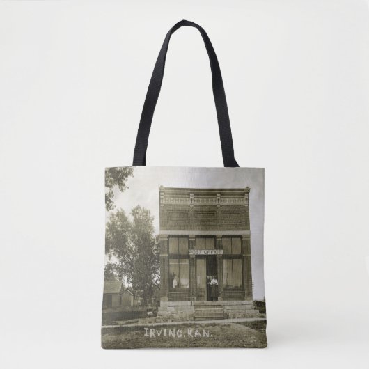 TOTE BAG IRVING KANSAS POST OFFICE PHOTO MARSHALL COUNT KS (Devant)