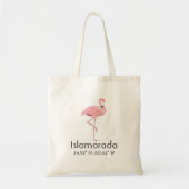 Tote Bag Islamorada Florida Keys Flamant rose Lat Long (Devant)