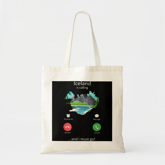 Tote Bag Islande appelle et je dois aller drôle Islande (Devant)