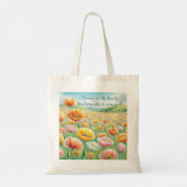 Tote Bag Islande Poppy Field & Quote (Dos)