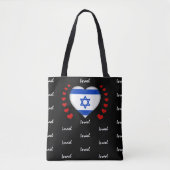 Tote Bag Israël Drapeau & Coeur, Israël Drapeau mode/sport (Devant)