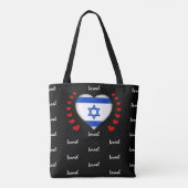 Tote Bag Israël Drapeau & Coeur, Israël Drapeau mode/sport (Dos)