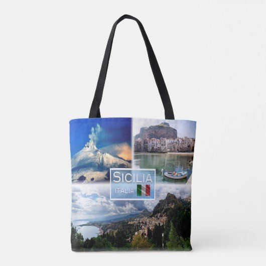 Tote Bag IT Sicilia - Etna - Cefalu' - Taormina - (Dos)