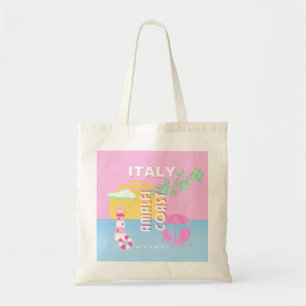 Tote Bag Italie Travel art, Côte d'Amalfi, Preppy, Rose