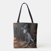 Tote Bag Italien Greyhound Citrouille Halloween effrayant (Dos)