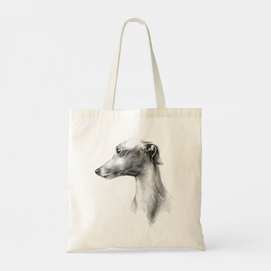 Tote Bag Italien Greyhound Whippet portrait de chien dessin (Dos)