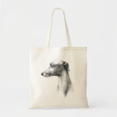 Tote Bag Italien Greyhound Whippet portrait de chien dessin (Devant)