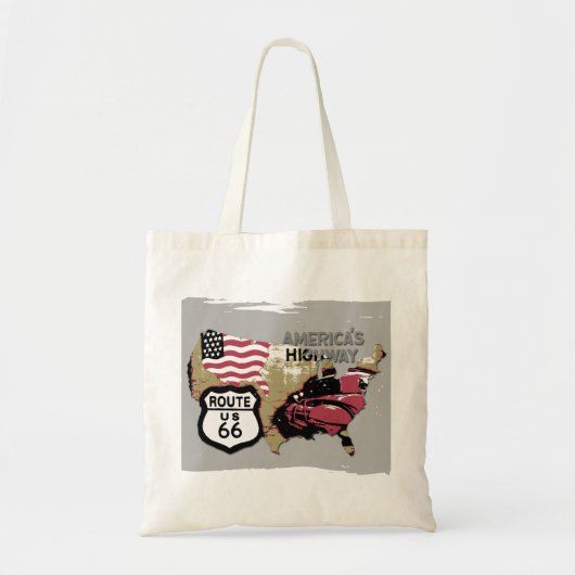 Tote Bag Itinéraire vintage 66 (Devant)