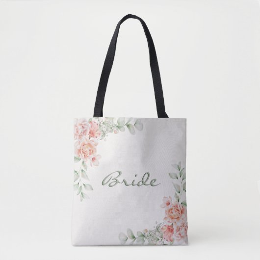 Tote Bag Ivory Saumon Cream Floral Arrangement Bride (Devant)