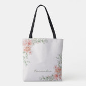 Tote Bag Ivory Saumon Cream Floral Arrangement Bride (Dos)
