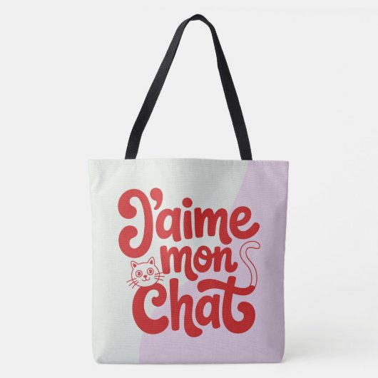 Tote Bag J’aime mon chat (Voorkant)