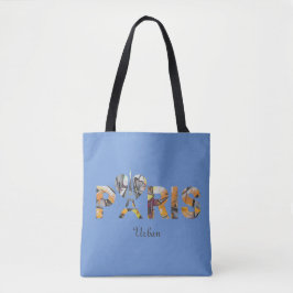 Tote Bag J houdt van Parijs met een stedelijke inr