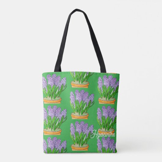Tote Bag Jacinthe pourpre dans un pot (Dos)
