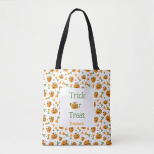 Tote Bag Jack-o-Lantern & Bones Trick Ou Treat Personnalisé