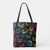 Tote Bag Jack-o'-lantern face Citrouille noir et blanc (Dos)