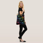 Tote Bag Jack-o'-lantern face Citrouille noir et blanc (Sur le modèle)