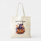 Tote Bag Jack-o'-lantern Halloween Tricoter ou traiter (Dos)