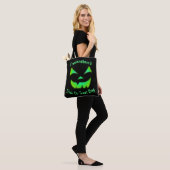 Tote Bag Jack-O-Lanterne vert brillant personnalisable (Sur le modèle)