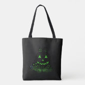 Tote Bag Jack O Lanternes d'Halloween noir et vert (Dos)