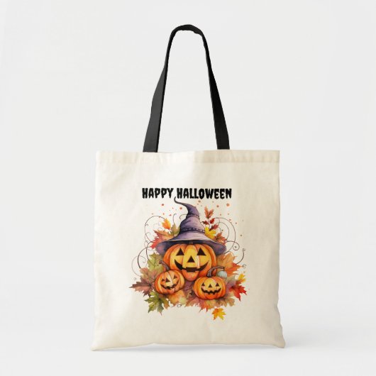 Tote Bag Jack o'Lantern sorcier Casquette Halloween Trick o (Devant)
