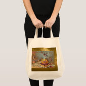 Tote Bag Jack o'Lantern vintage avec sorcières (Devant (produit))