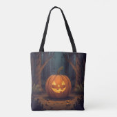 Tote Bag Jack O'Lanterne Jaillissant Dans La Forêt (Dos)