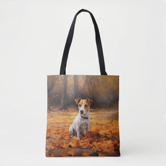 Tote Bag Jack Russell à l'automne Feuilles automne Inspire (Devant)