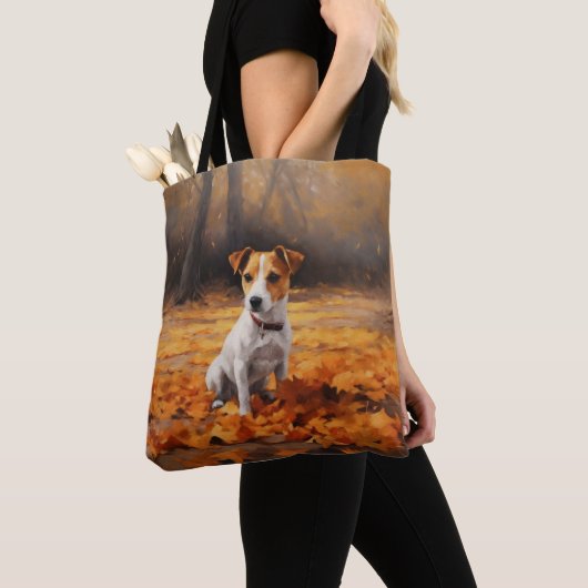 Tote Bag Jack Russell à l'automne Feuilles automne Inspire (De près)