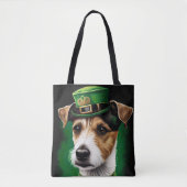 Tote Bag Jack Russell Chien en robe de fête St. Patrick (Devant)