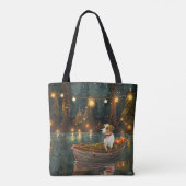 Tote Bag Jack Russell Christmas Festive Voyage (Dos)