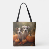 Tote Bag Jack Russell Puppy Automne Citrouille de plaisir (Dos)