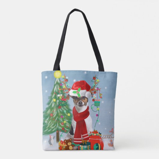 Tote Bag Jack Russell Terrier Chien dans neige Cadeaux de N (Dos)